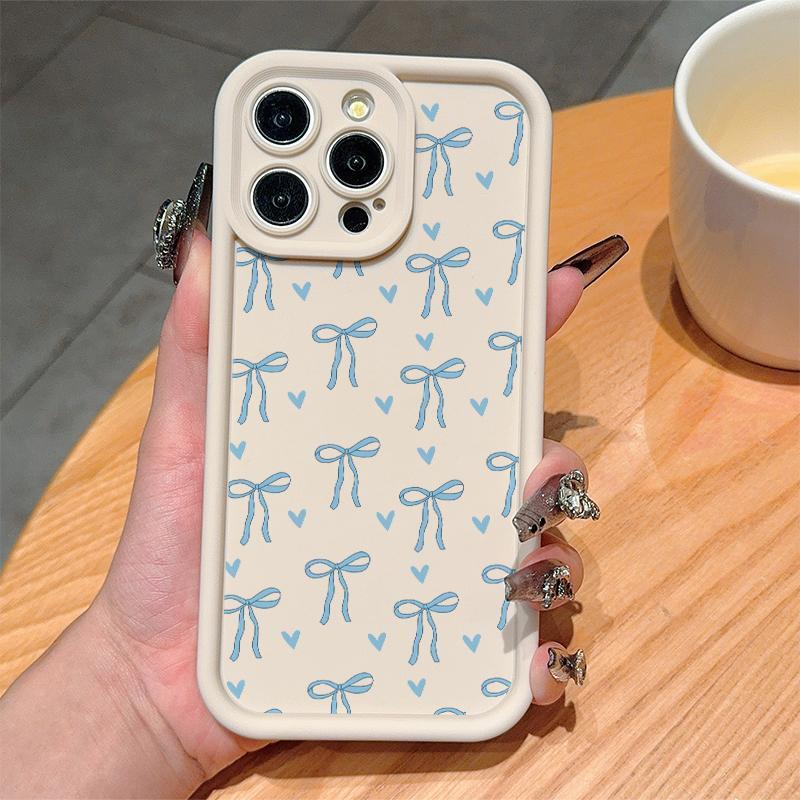 Bow Pattern Phone Case, Anti-drop Cellphone Protective Case, Total Protective Shockproof Mobile Phone Cover Compatible with iPhone