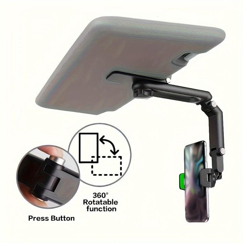 Foldable Car Phone Holder, Clip-on Design 1080° Rotatable Car Phone Holder, Universal Car Interior Accessories for Most Smartphones