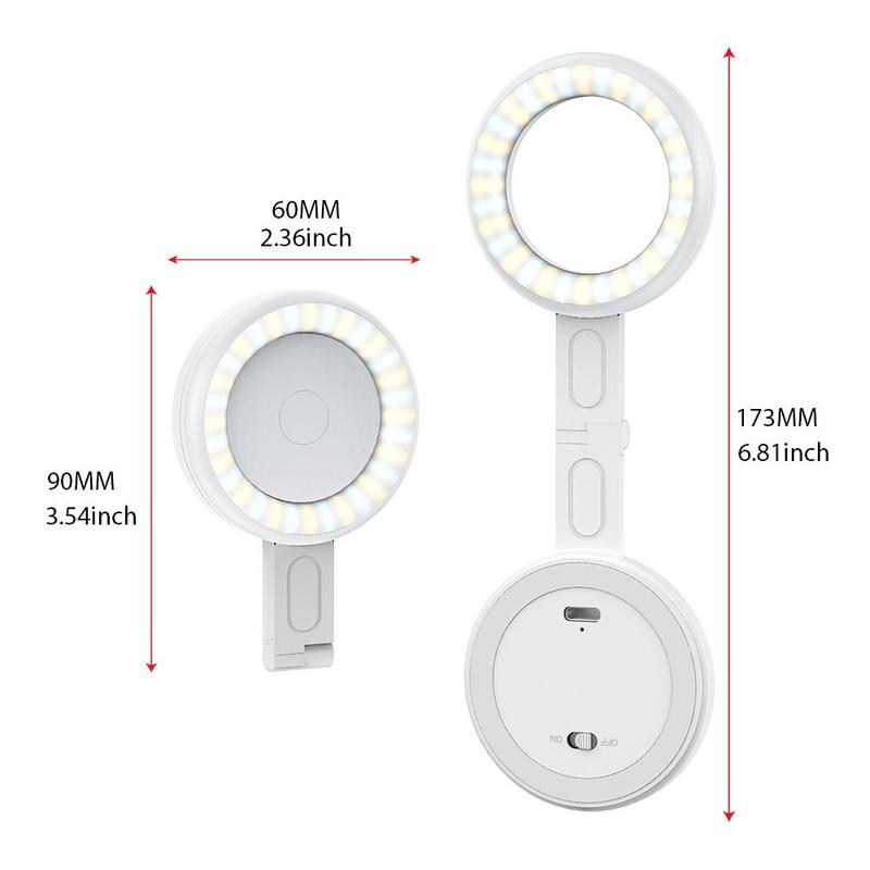 Magnetic Selfie Light, Portable LED Selfie Ring Light, LED Fill Light Included Sticky Ring for Phones, for Selfies Photography TikTok Zoom Calls Video Conference