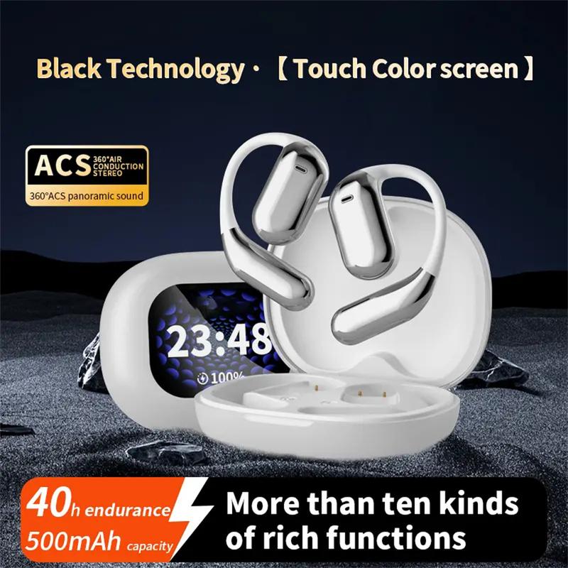 Newly upgraded smart LCD touch screen  sports , 2024 new wireless earphones with Chinese and English modes, etc touch screen Audio Headphones