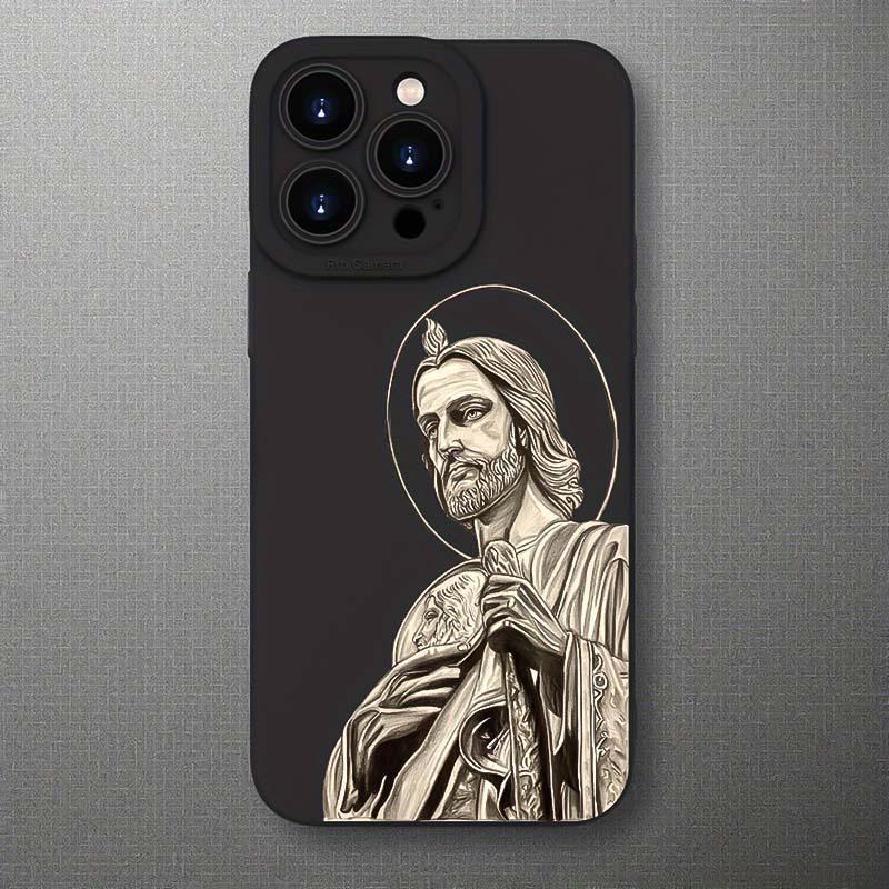 Jesus Faith Pattern Phone Case, TPU Anti-drop Cellphone Protective Case, Total Protective Shockproof Mobile Phone Cover for iPhone 11 12 13 14 15 16 Pro Max