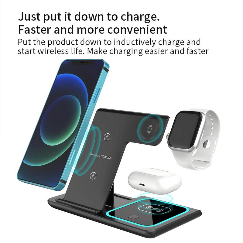 3 in 1 Wireless Charger for Summer, Fast Charger Phone Holder, Wireless Charging Stand For iPhone 15 14 13 Pro Max Galaxy iWatch 9 8 7 6 SE AirPods Pro 3 2