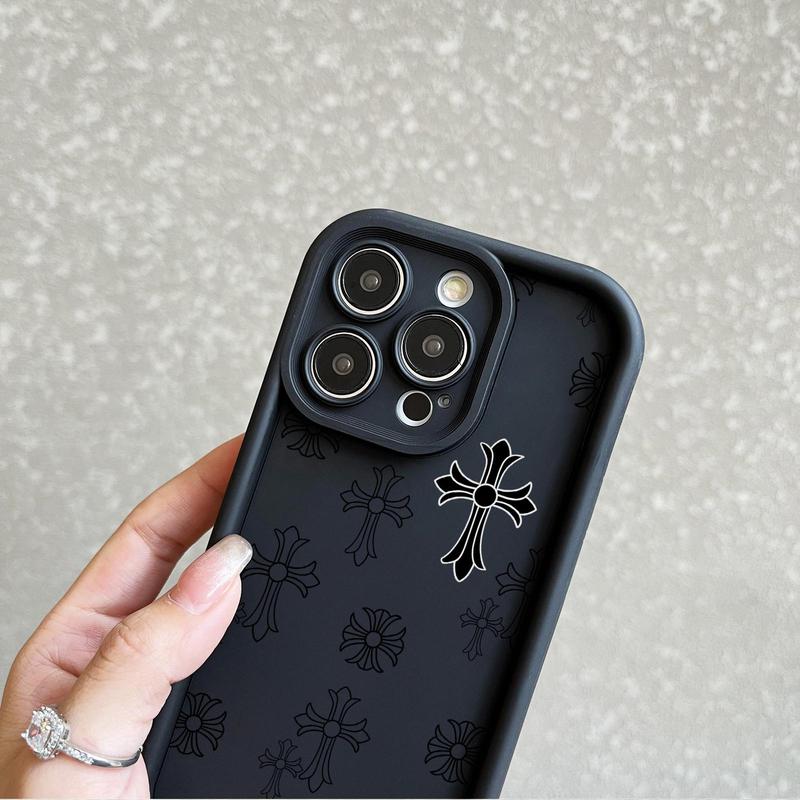 Vintage Cross Pattern Phone Case, Anti-drop Cellphone Protective Case, All-inclusive Shockproof Mobile Phone Cover for iPhone 11 12 13 14 15 Series