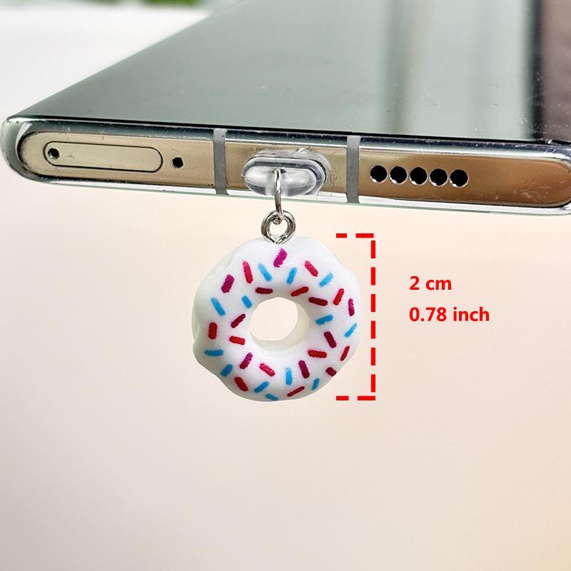 Cute Doughnut Design Phone Dust Plug (1 Count), Anti Dust Plug for iPhone Samsung Type-C Interface, Decorative Phone Accessories for Women & Girls