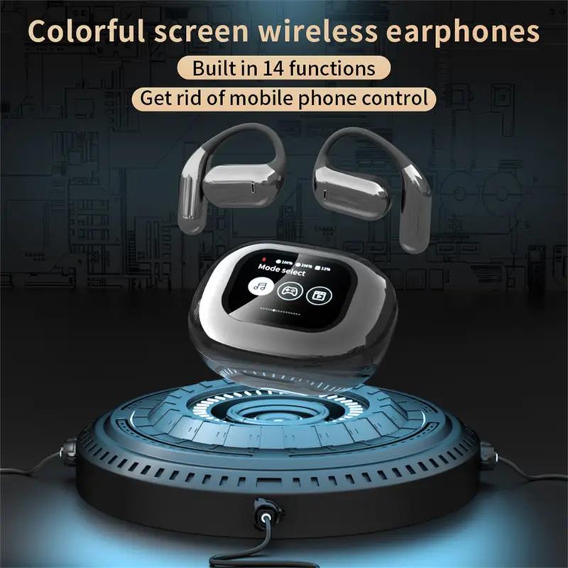 Newly upgraded smart LCD touch screen  sports , 2024 new wireless earphones with Chinese and English modes, etc touch screen Audio Headphones