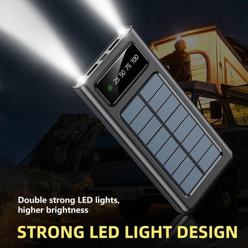 40000mAh compact mobile power, built-in 3 output cables and 1 input cable as well as flashlight 5V2.1A fast charger, suitable for most of the smart