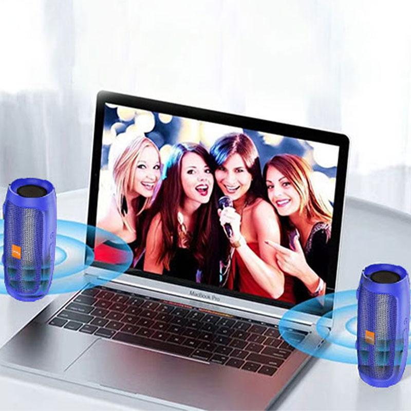 Wireless Bass Speaker- Dual Rechargeable Channel Subwoofer- TWS Stereo- Portable Outdoor Audio connected Smartphone- FM Radio, TF Card, USB Playback Button Cable