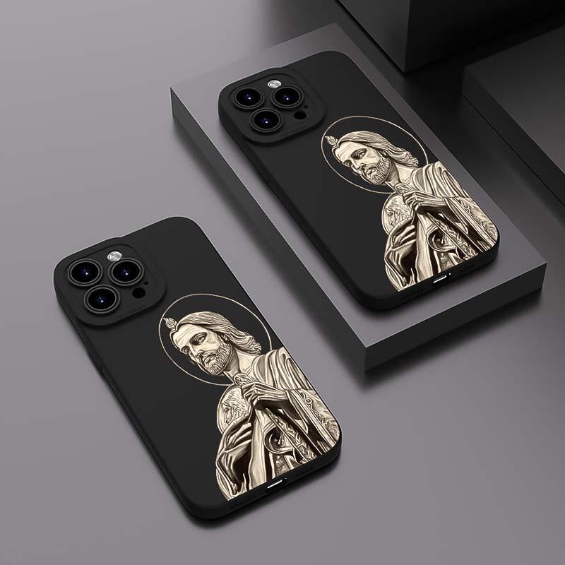 Jesus Faith Pattern Phone Case, TPU Anti-drop Cellphone Protective Case, Total Protective Shockproof Mobile Phone Cover for iPhone 11 12 13 14 15 16 Pro Max