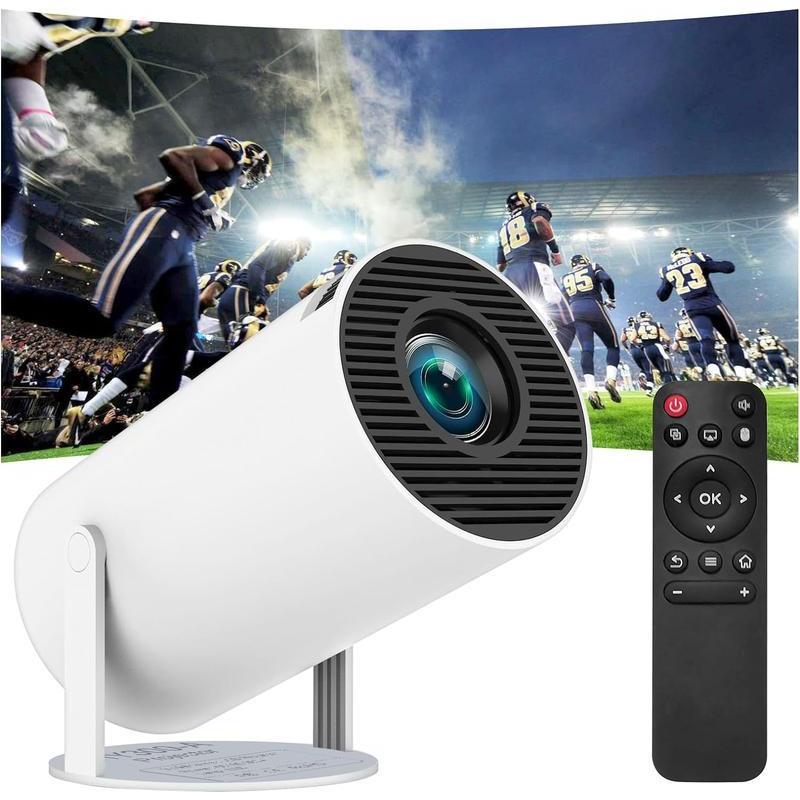 HY300 Upgrade HY300pro ! Android TV 11.0, 5G WiFi Bluetooth Projector 4k Supported,Mini Portable Outdoor Movie Projector Compatible com Apple,iOS,Android (white) outdoor projector