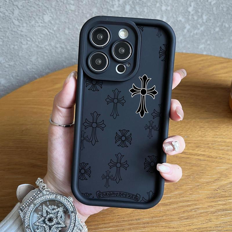 Vintage Cross Pattern Phone Case, Anti-drop Cellphone Protective Case, All-inclusive Shockproof Mobile Phone Cover for iPhone 11 12 13 14 15 Series