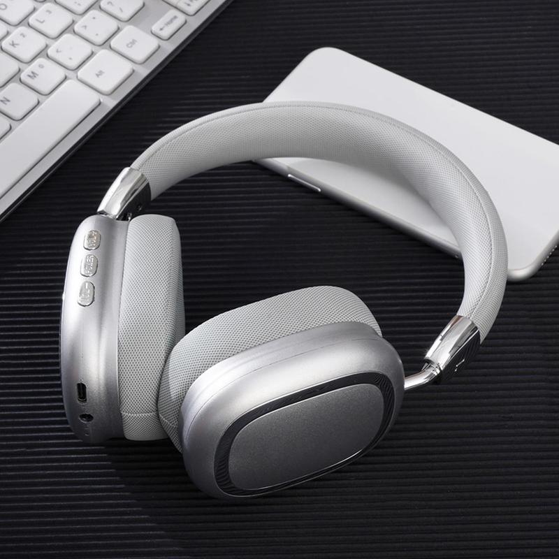 Wireless Over-ear Headphone, Rechargeable Bluetooth-compatible Noise Cancelling Headphone, Long Standby Headset for Gaming & Sports