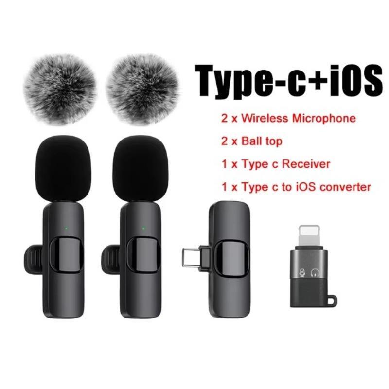 Wireless Lavalier Microphone, Rechargeable Microphone, Cordless Omnidirectional Condenser Recording Mic for Video Recording, Teaching, Interviews