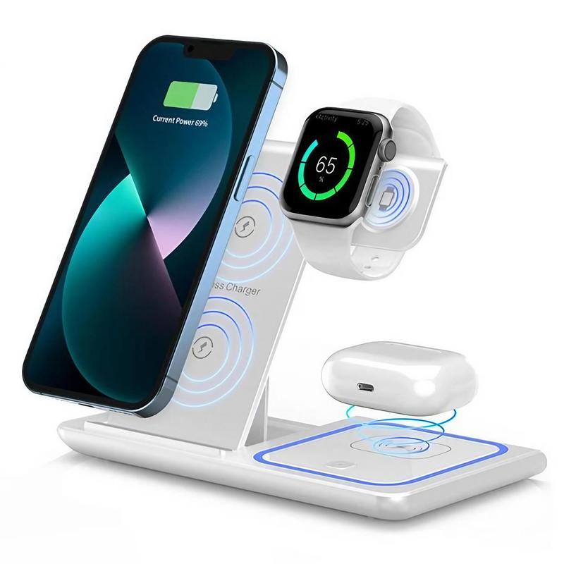 3 in 1 Wireless Charger for Summer, Fast Charger Phone Holder, Wireless Charging Stand For iPhone 15 14 13 Pro Max Galaxy iWatch 9 8 7 6 SE AirPods Pro 3 2