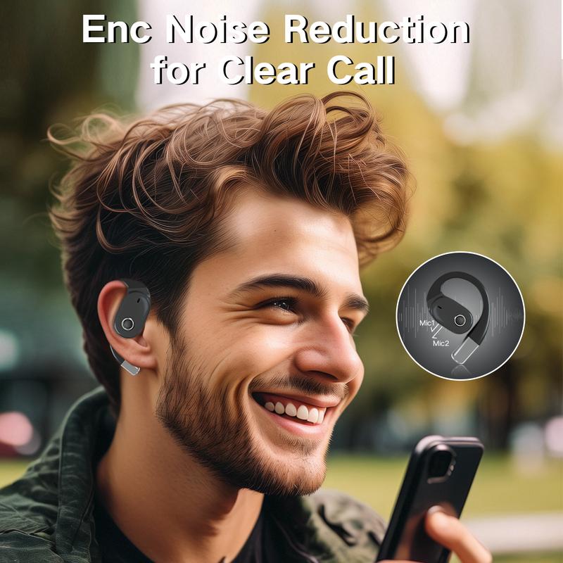 ZIHNIC True Wireless Open Ear Earbuds Bluetooth 5.4, IPX5 Waterproof,35Hrs Playtime,On Ear Headphones Immersive Premium Sound Long Distance Connection Headset with Charging Case,Light-Weight Headphones Built-in Microphone