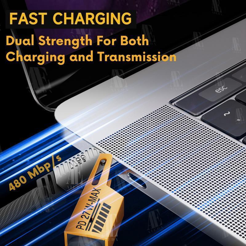 4in1 PD fast charging data cable double C-type multi-function data cable fast charge 4  in 1 cord Cellphone Smartphone Electronic Charger