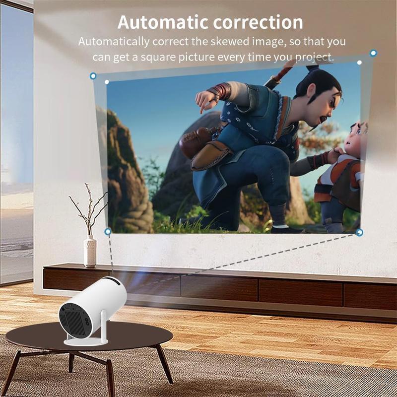 HY300 Upgrade HY300pro ! Android TV 11.0, 5G WiFi Bluetooth Projector 4k Supported,Mini Portable Outdoor Movie Projector Compatible com Apple,iOS,Android (white) outdoor projector