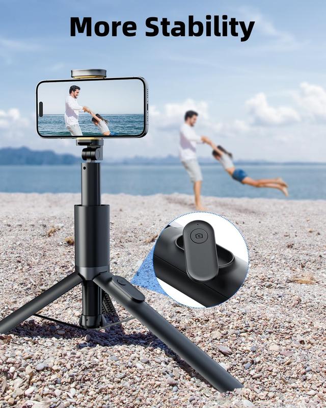 [Bundle 2] 10’’ Ring Light & Selfie Stick – 360° Adjustable, 63 inches Tripod, Extendable With Bluetooth Remote