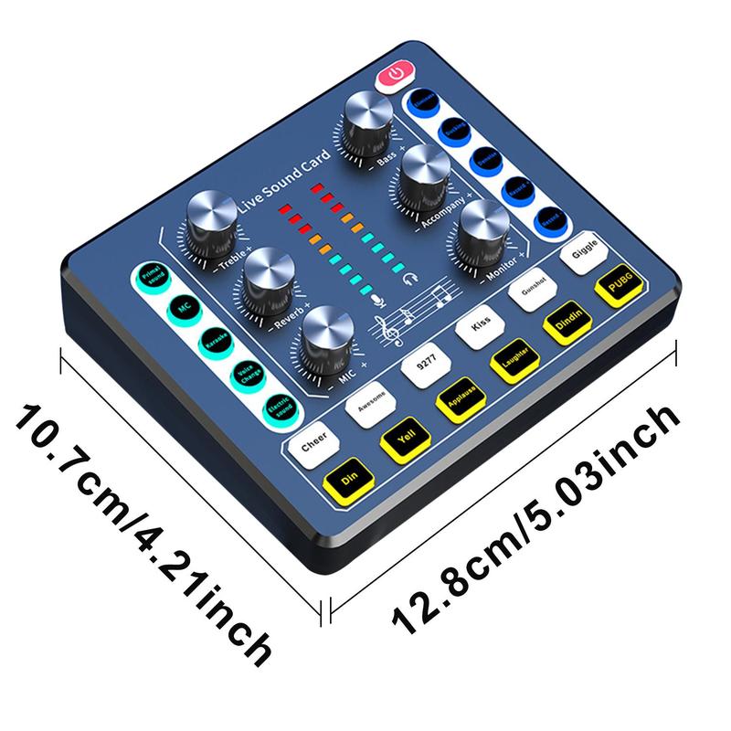 Podcast Equipment Bundle, 1 Set Sound Cards with Audio Interface & Microphone & Other Accessories, Professional Podcast Microphone for Recording, Live Streaming