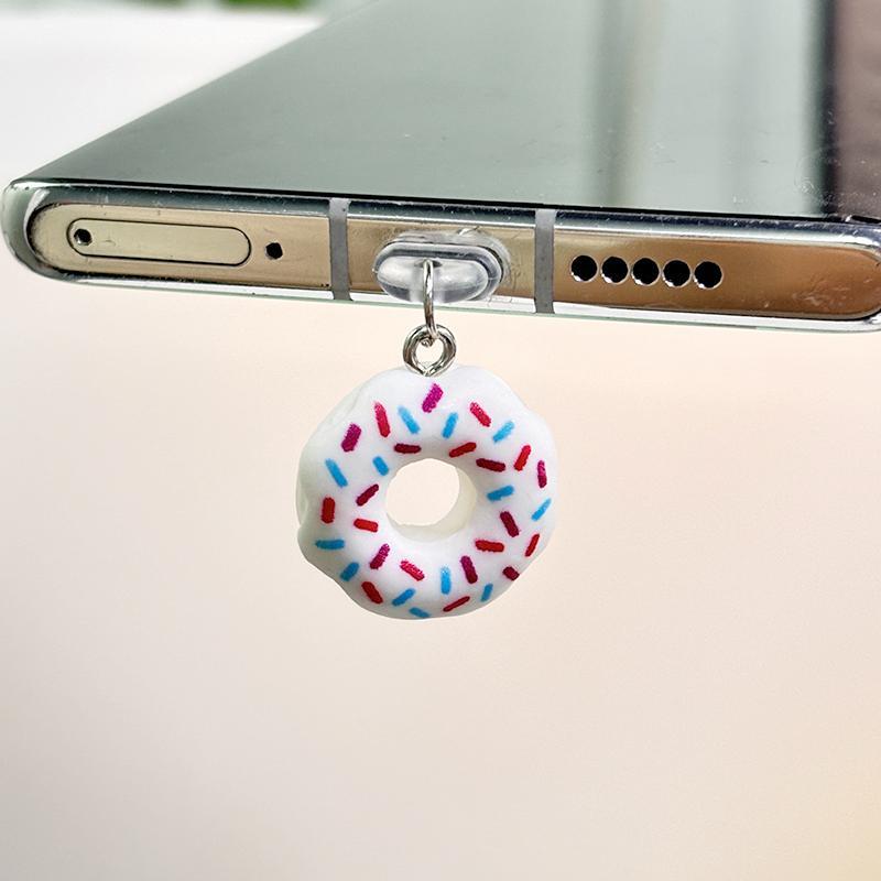 Cute Doughnut Design Phone Dust Plug (1 Count), Anti Dust Plug for iPhone Samsung Type-C Interface, Decorative Phone Accessories for Women & Girls