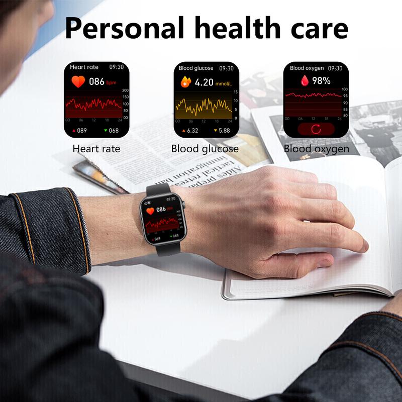 F57 Blood Sugar Smart Watch Bluetooth Call Watch Siri Voice Assistant Multi Sports Mode Blood Oxygen Bracelet - Wearable, Smartphone