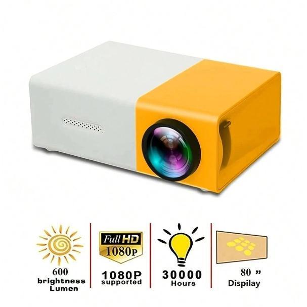 LED Mini Projector Portable Mini Projector 1080P Home Gathering Conference Cinema Projector (Latest Upgraded Version) mom gift set mini projector Audio Card Digital Sd Audio Card