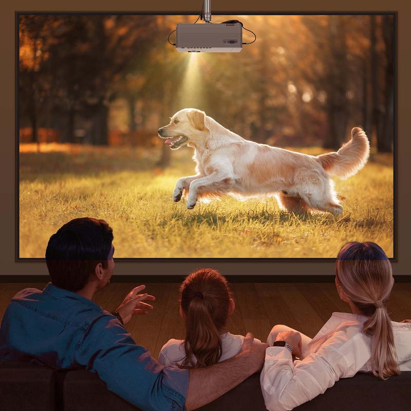 Leisure 470 HD Mini Projector with Roku Express Streaming Player, 50000 Hrs LED Life, 240'' Display Screen for Home Theater & Outdoor Movies