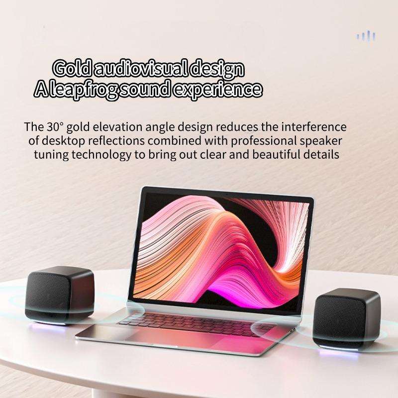 USB Powered Wired Speaker, 3.5mm AUX Input Portable Speaker, Suitable For Computer, Laptop & Desktop Computer for Gaming Monitor