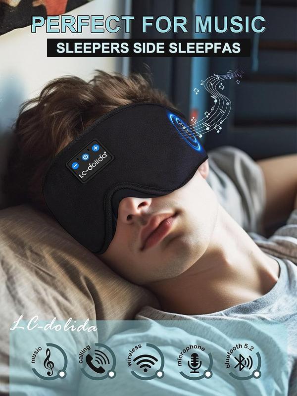 Black Friday Sale-Sleep Headphones, 3D Sleep Mask Bluetooth Wireless Music Eye Mask, Sleeping Headphones for Side Sleepers Sleep Mask with Bluetooth Headphones Ultra-Thin Stereo Speakers Perfect for Sleeping