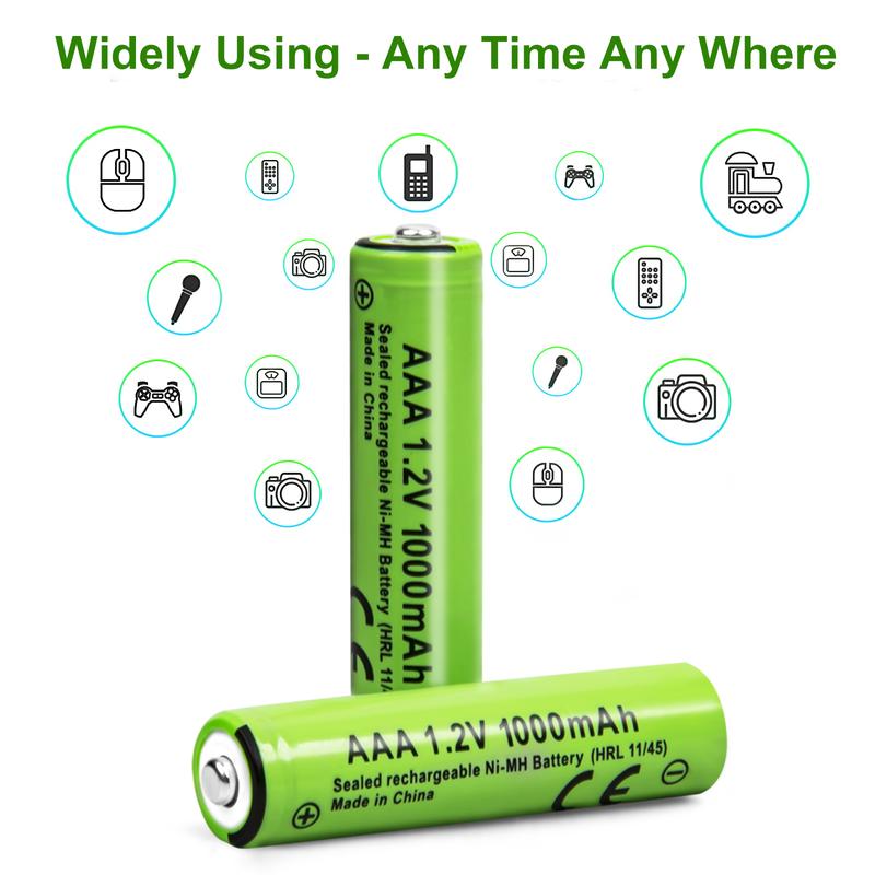 8 16pcs, AAA Rechargeable Batteries 1.2V 1000mAh Rechargeable Batteries for Remote Controls, Toys,Smoke Alarms, Remote Controllers,Cameras, Radios, Alarmm Clocks,Wireless Mice, Shavers