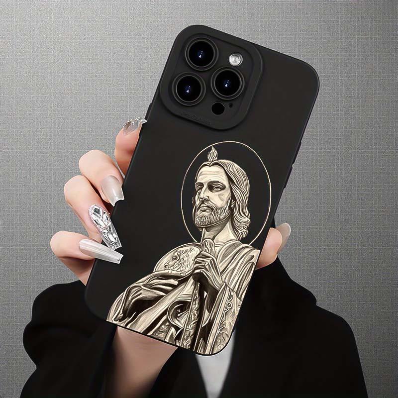 Jesus Faith Pattern Phone Case, TPU Anti-drop Cellphone Protective Case, Total Protective Shockproof Mobile Phone Cover for iPhone 11 12 13 14 15 16 Pro Max