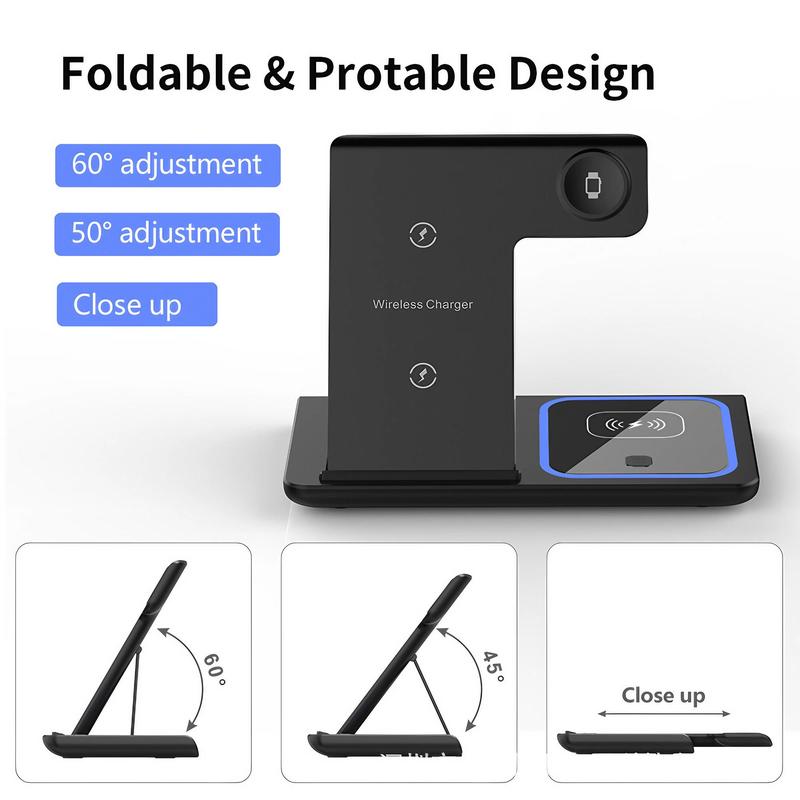 3 in 1 Wireless Charger for Summer, Fast Charger Phone Holder, Wireless Charging Stand For iPhone 15 14 13 Pro Max Galaxy iWatch 9 8 7 6 SE AirPods Pro 3 2