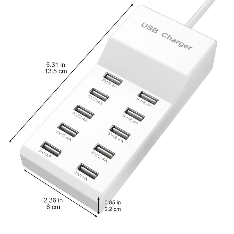 Universal 10-Port USB Wall Charger, Portable Charger, USB Charging Station, Multifunctional 10 USB Ports Charger For Phone Office Travel, Phone Accessories