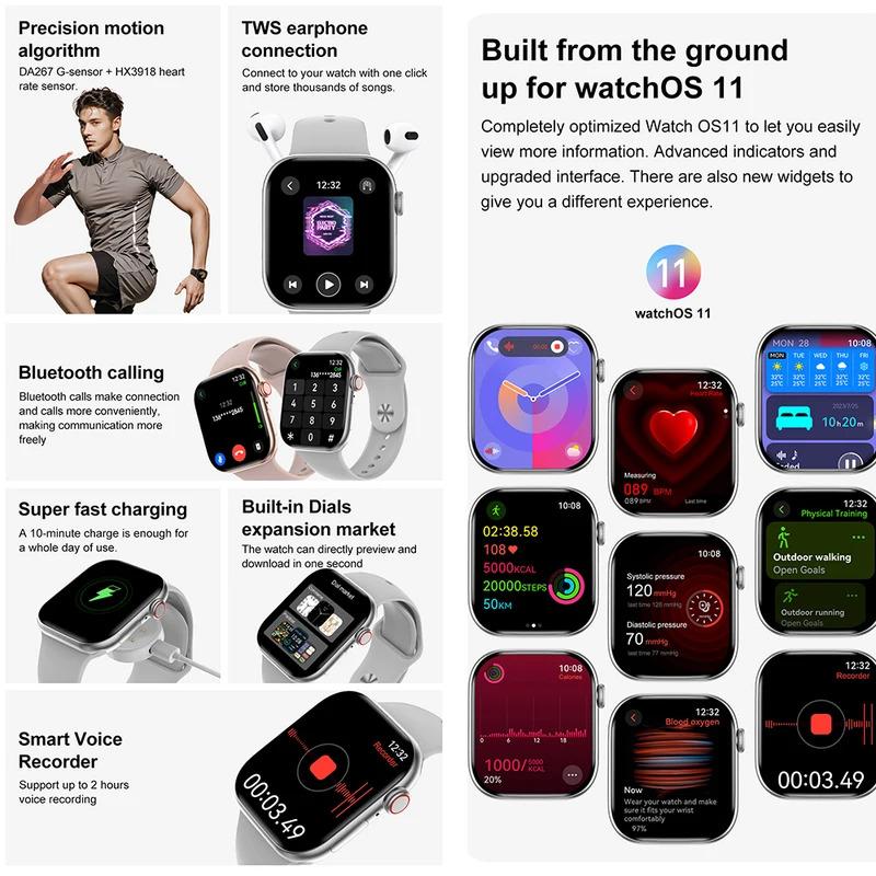 New Series 10 For Apple Watch 10 GPS Smart Watch 4G Memory Music Video NFC Bluetooth Call Waterproof Smartwatch For Android IOS