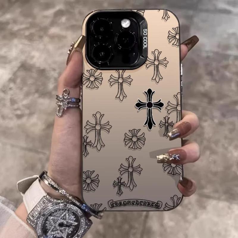 Vintage Cross Pattern Phone Case, Anti-drop Cellphone Protective Case, All-inclusive Shockproof Mobile Phone Cover for iPhone 11 12 13 14 15 Series