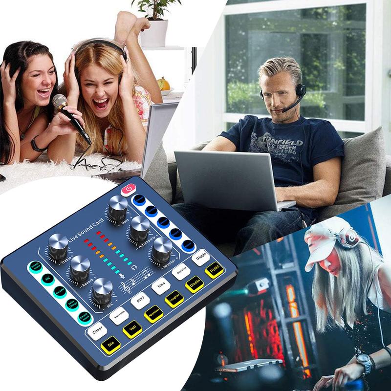 Podcast Equipment Bundle, 1 Set Sound Cards with Audio Interface & Microphone & Other Accessories, Professional Podcast Microphone for Recording, Live Streaming