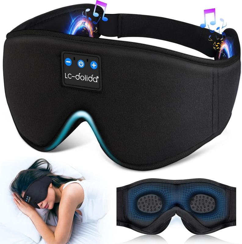 Black Friday Sale-Sleep Headphones, 3D Sleep Mask Bluetooth Wireless Music Eye Mask, Sleeping Headphones for Side Sleepers Sleep Mask with Bluetooth Headphones Ultra-Thin Stereo Speakers Perfect for Sleeping