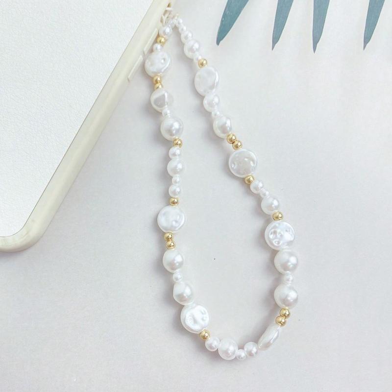 Baroque Style Faux Pearl Decor Phone Chain, Fashionable Phone Lanyard, Anti-lost Phone Strap for Women & Girls, Phone Accessories for Daily Use