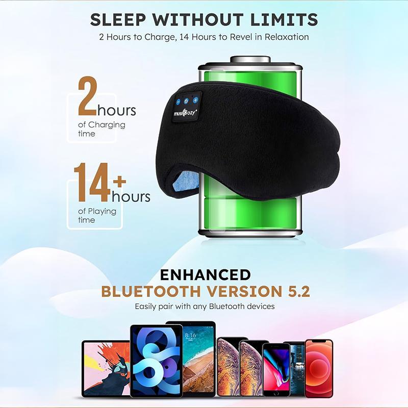 Black Friday Sale-Sleep Headphones, 3D Sleep Mask Bluetooth Wireless Music Eye Mask, Sleeping Headphones for Side Sleepers Sleep Mask with Bluetooth Headphones Ultra-Thin Stereo Speakers Perfect for Sleeping