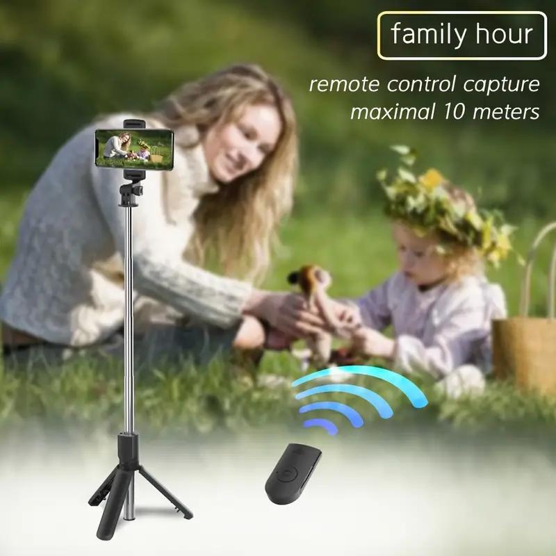 Extendable Cell Phone Selfie Stick, Adjustable Smartphone Tripod Stand With Wireless Remote, 360° Rotation Selfie Stick Compatible with iPhone Samsung Android Smartphones