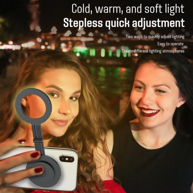 Magnetic Selfie Light, Portable LED Selfie Ring Light, LED Fill Light Included Sticky Ring for Phones, for Selfies Photography TikTok Zoom Calls Video Conference