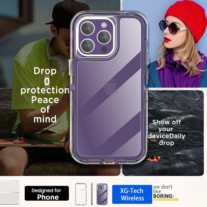 Case For Apple iPhone 16 15 14 Plus 13 Mini 12 11 Pro Max Heavy Duty 3 in 1 Shockproof Clear Rugged Military Protective Defender Cover