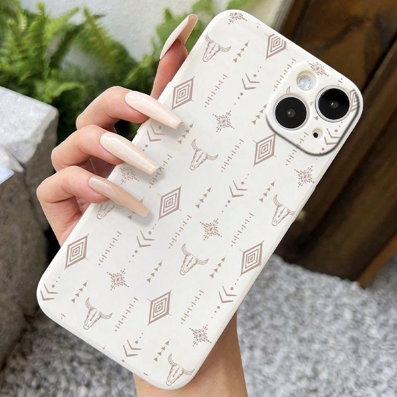 Cute Cow Head Pattern Phone Case, Anti-drop Cellphone Protective Cases, All-inclusive Shockproof Mobile Phone Cover for iPhone 11 12 13 14 15 Pro Max, Phone Accessories