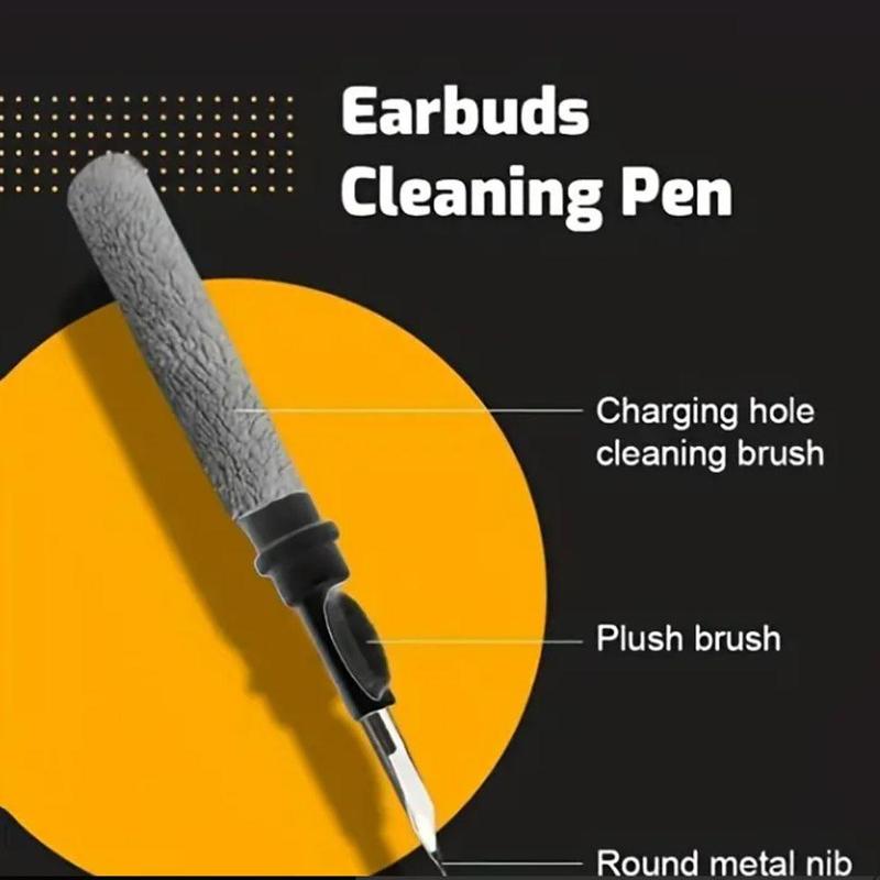 Portable Mini Headset Cleaning Pen with Cap, 1 Count Bluetooth-compatible Earbuds Cleaning Pen, Universal Mobile Devices Headphones Camera Cleaning Brush, Headphone Cleaning Accessories