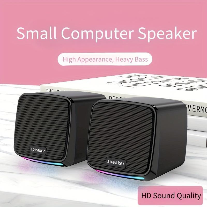 USB Powered Wired Speaker, 3.5mm AUX Input Portable Speaker, Suitable For Computer, Laptop & Desktop Computer for Gaming Monitor