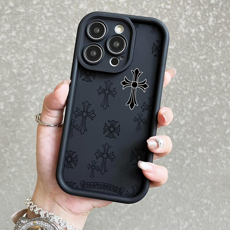 Vintage Cross Pattern Phone Case, Anti-drop Cellphone Protective Case, All-inclusive Shockproof Mobile Phone Cover for iPhone 11 12 13 14 15 Series