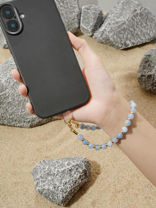 Natural Stone Beaded Phone Chain, Fashionable Phone Lanyard for Women & Men, Creative Anti-lost Phone Charm for Daily Use