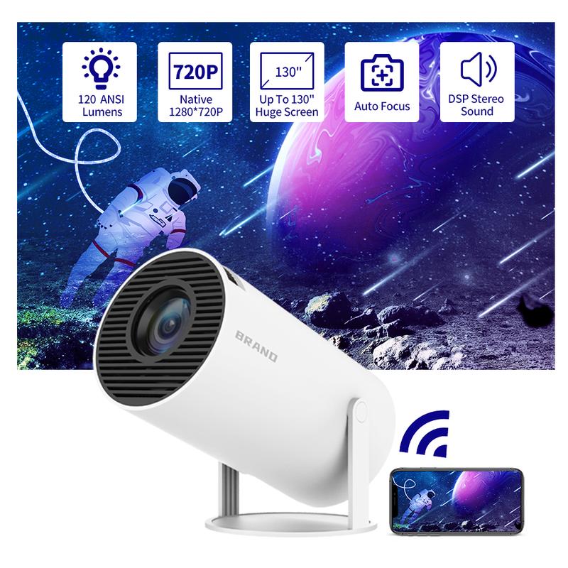 Projector with 5G WiFi and Bluetooth HIPPUS,Mini Portable Projector for iphone,1080P Supported ,Zoom, Movie Projector Compatible with TV Stick