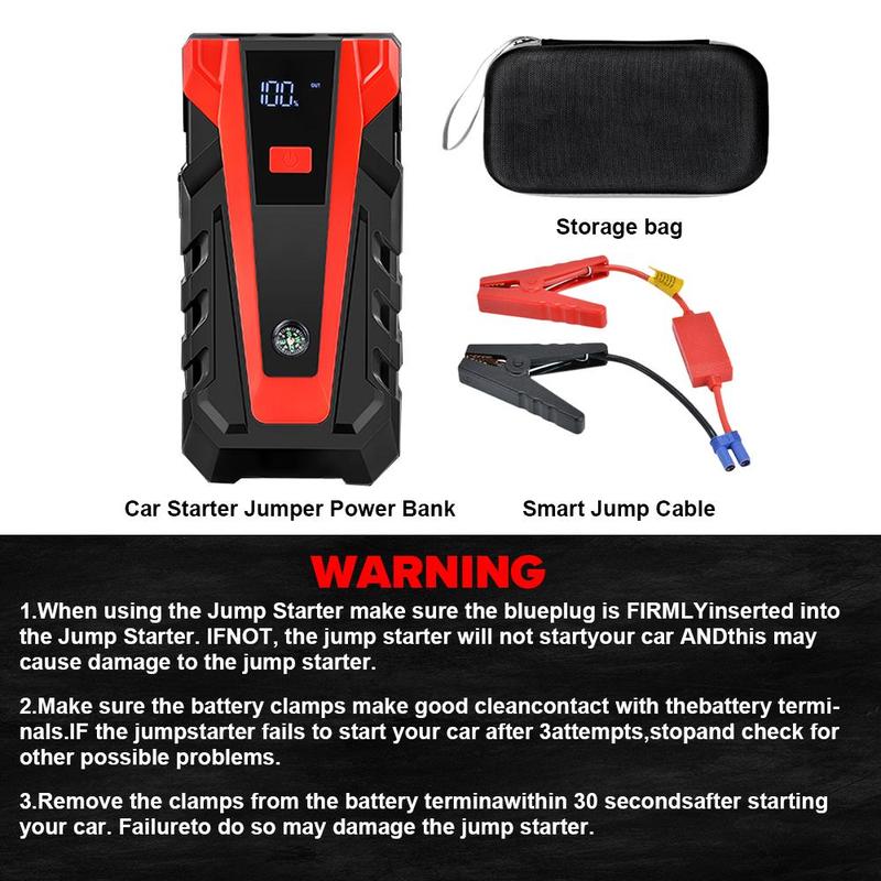 Car Emergency Start Power Bank, 1 Count 10000mAh Car Jump Starter with Power Display, Car Battery Charger, Car Emergency Start Power Bank