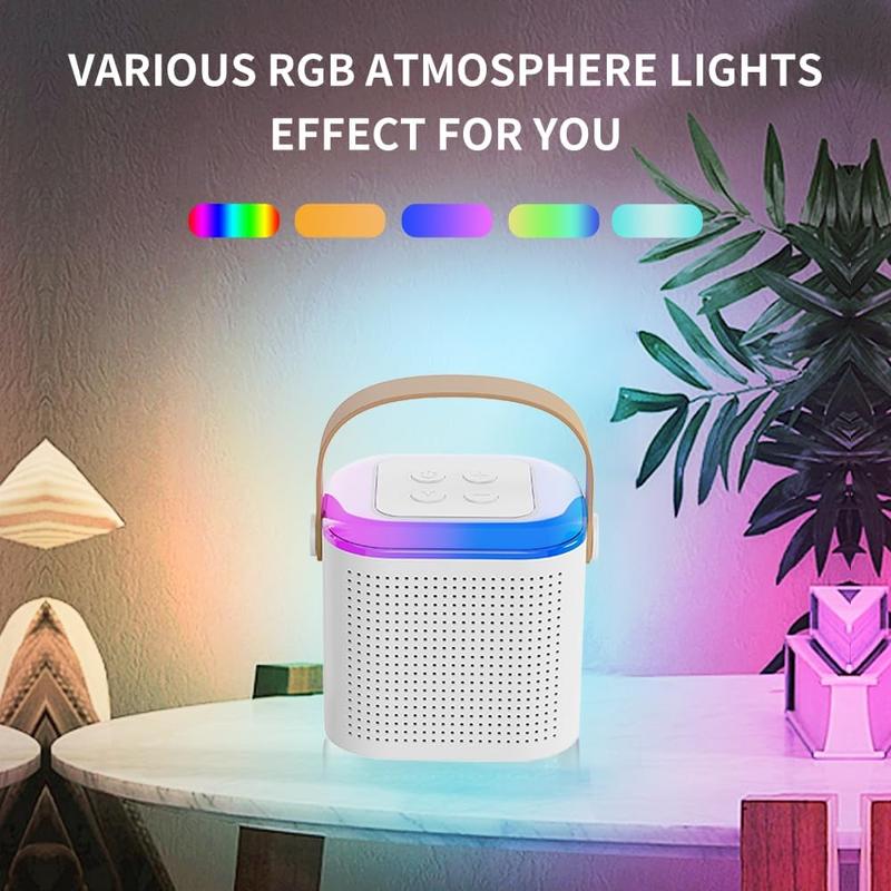 Karaoke Machine for Kids Adults, Portable BT Speaker with 2 Wireless Microphones, LED Lights, Kids Toys Birthday Gifts for Boys and Girls Over 4 Years Old