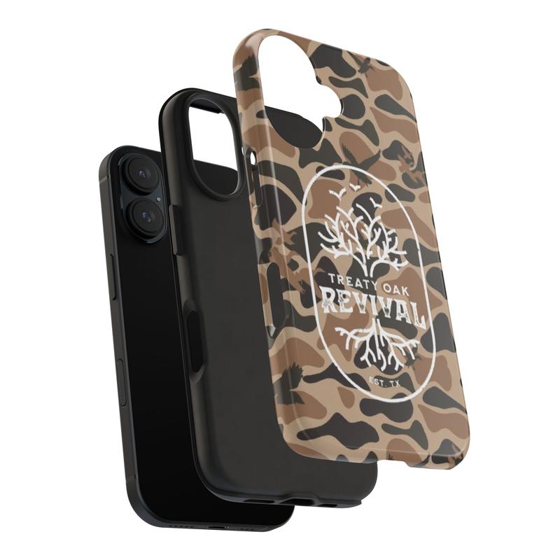 Old School Camo Treaty Oak Revival Waterfowl Tough Case, For all iPhone series 16 15 14 13 12 11 Pro Max & more, Durable Protective Shockproof